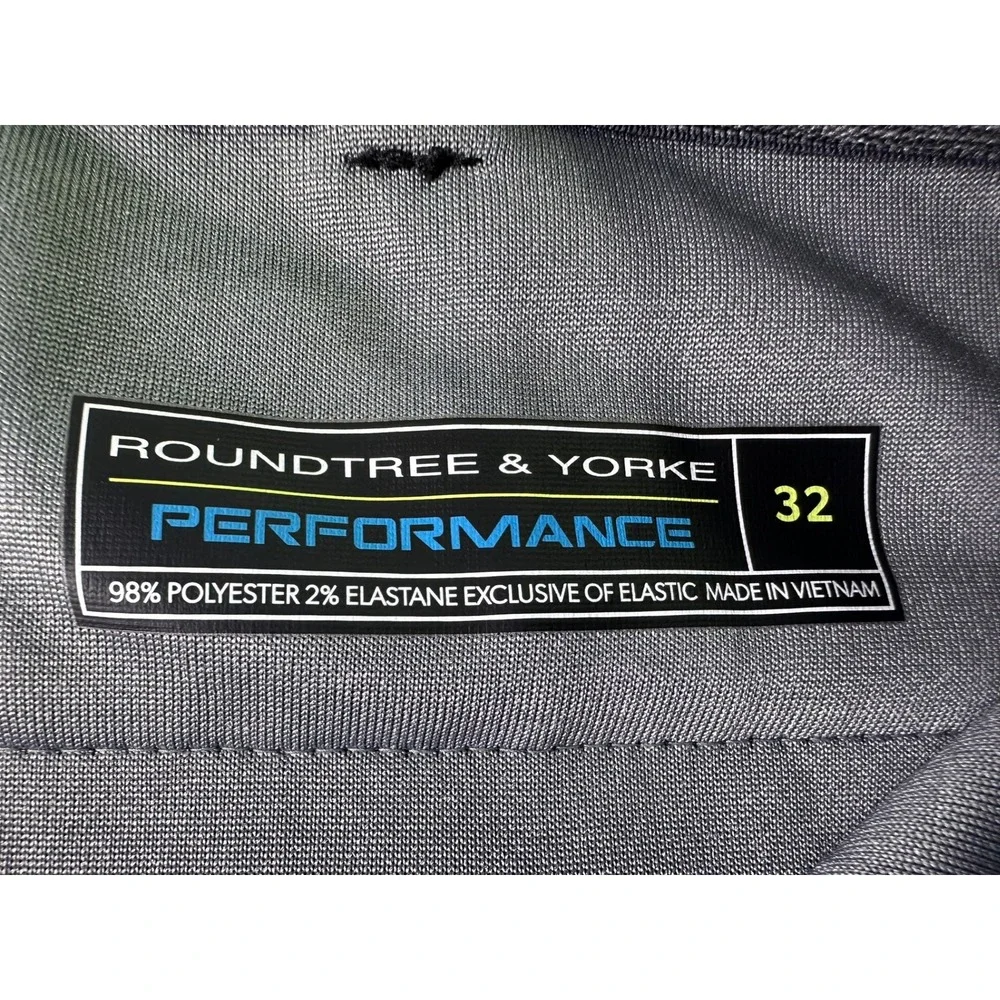 Roundtree & Yorke Performance Shorts Mens 32 Black Golf Stretch Moisture Wicking